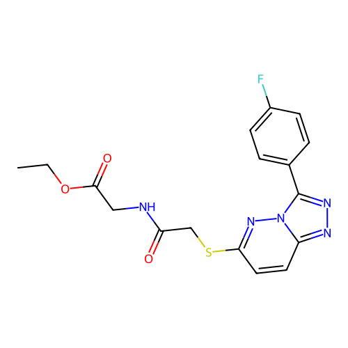 ethyl 2-[[2-[[3-(4-fluorophenyl)-[1,2,4]triazolo[4,3-b]pyridazin-6-yl]sulfanyl]acetyl]amino]acetate structure