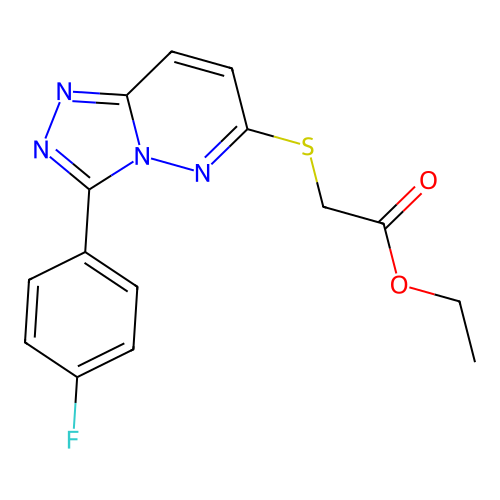 Ethyl 2-((3-(4-fluorophenyl)-[1,2,4]triazolo[4,3-b]pyridazin-6-yl)thio)acetate structure