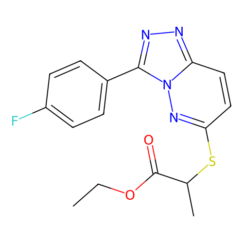 Ethyl 2-{[3-(4-fluorophenyl)[1,2,4]triazolo[4,3-b]pyridazin-6-yl]thio}propanoate structure