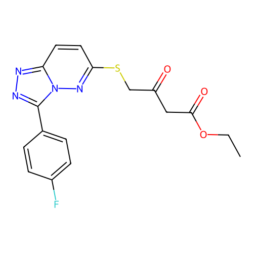 ethyl 4-[[3-(4-fluorophenyl)-[1,2,4]triazolo[4,3-b]pyridazin-6-yl]sulfanyl]-3-oxobutanoate structure