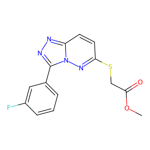 Methyl 2-((3-(3-fluorophenyl)-[1,2,4]triazolo[4,3-b]pyridazin-6-yl)thio)acetate structure