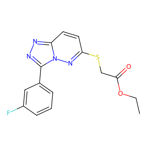 Ethyl 2-((3-(3-fluorophenyl)-[1,2,4]triazolo[4,3-b]pyridazin-6-yl)thio)acetate structure