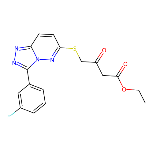 ethyl 4-[[3-(3-fluorophenyl)-[1,2,4]triazolo[4,3-b]pyridazin-6-yl]sulfanyl]-3-oxobutanoate structure