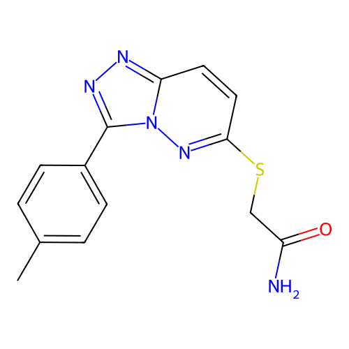 2-((3-(p-Tolyl)-[1,2,4]triazolo[4,3-b]pyridazin-6-yl)thio)acetamide structure