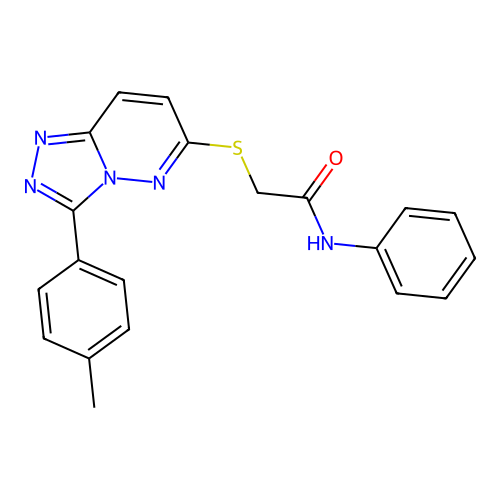 N-phenyl-2-((3-(p-tolyl)-[1,2,4]triazolo[4,3-b]pyridazin-6-yl)thio)acetamide structure