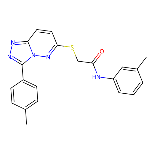 N-(m-tolyl)-2-((3-(p-tolyl)-[1,2,4]triazolo[4,3-b]pyridazin-6-yl)thio)acetamide structure