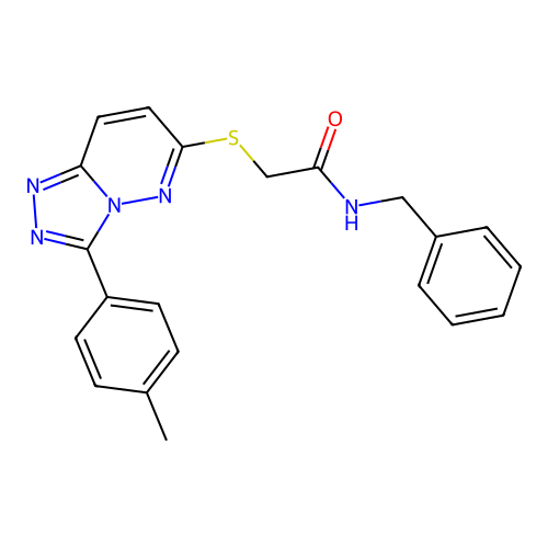 N-benzyl-2-((3-(p-tolyl)-[1,2,4]triazolo[4,3-b]pyridazin-6-yl)thio)acetamide structure