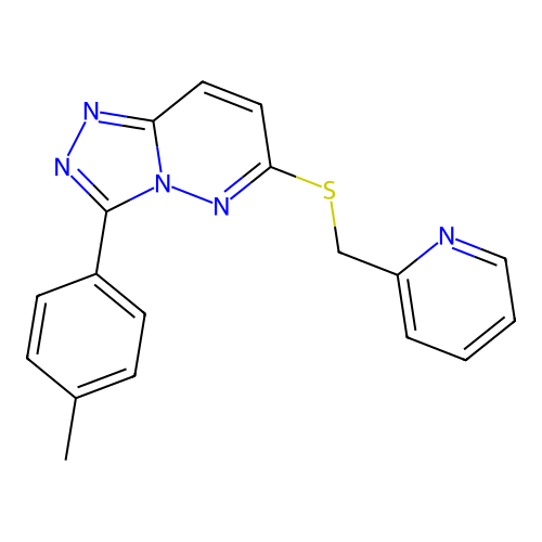 6-((Pyridin-2-ylmethyl)thio)-3-(p-tolyl)-[1,2,4]triazolo[4,3-b]pyridazine structure