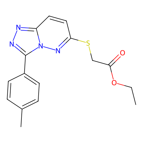 Ethyl 2-((3-(p-tolyl)-[1,2,4]triazolo[4,3-b]pyridazin-6-yl)thio)acetate structure
