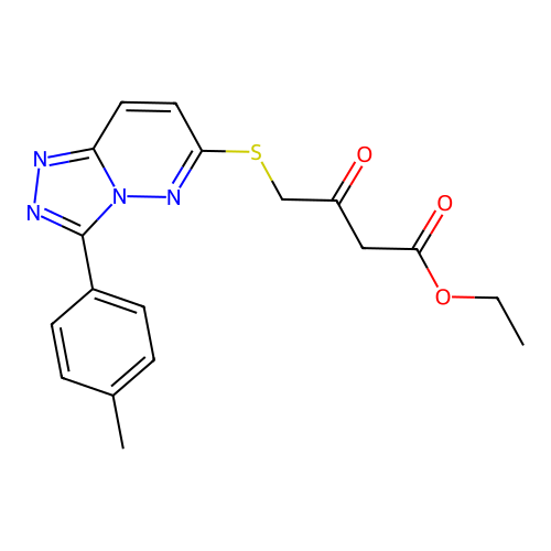 ethyl 4-[[3-(4-methylphenyl)-[1,2,4]triazolo[4,3-b]pyridazin-6-yl]sulfanyl]-3-oxobutanoate structure