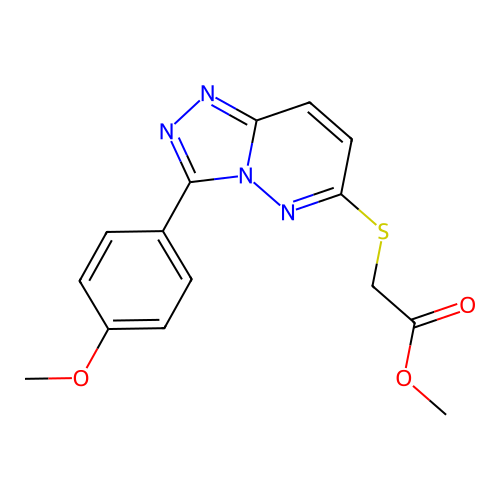 Methyl 2-((3-(4-methoxyphenyl)-[1,2,4]triazolo[4,3-b]pyridazin-6-yl)thio)acetate structure