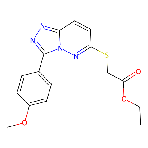Ethyl 2-((3-(4-methoxyphenyl)-[1,2,4]triazolo[4,3-b]pyridazin-6-yl)thio)acetate structure