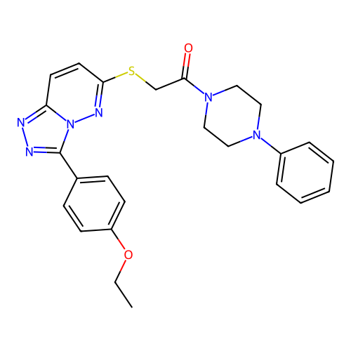 2-[[3-(4-ethoxyphenyl)-[1,2,4]triazolo[4,3-b]pyridazin-6-yl]sulfanyl]-1-(4-phenylpiperazin-1-yl)ethanone structure