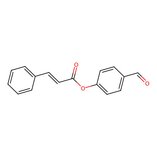 2-Propenoic acid, 3-phenyl-, 4-formylphenyl ester structure
