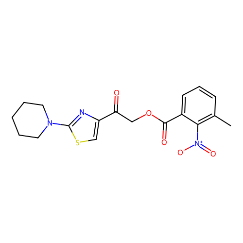 [2-Oxo-2-(2-piperidin-1-yl-1,3-thiazol-4-yl)ethyl] 3-methyl-2-nitrobenzoate structure
