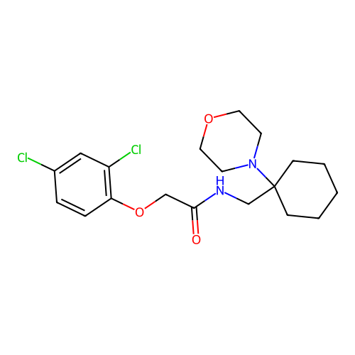 2-(2,4-dichlorophenoxy)-N-[(1-morpholin-4-ylcyclohexyl)methyl]acetamide structure