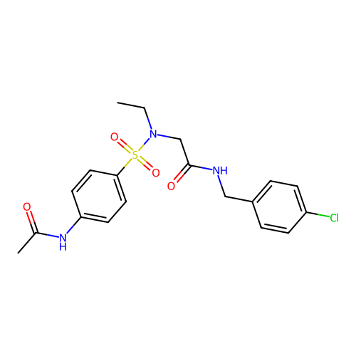 2-[[[4-(Acetylamino)phenyl]sulfonyl]ethylamino]-N-[(4-chlorophenyl)methyl]acetamide structure