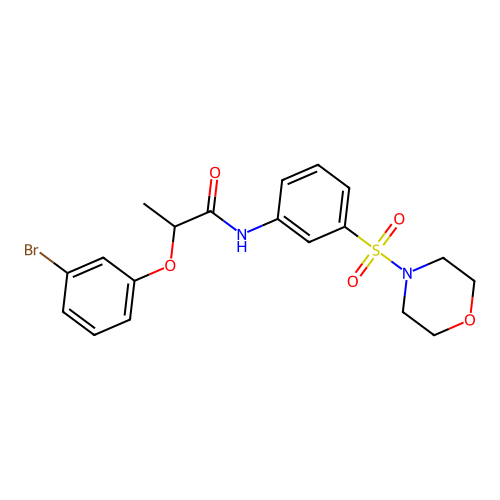2-(3-bromophenoxy)-N-(3-morpholin-4-ylsulfonylphenyl)propanamide structure