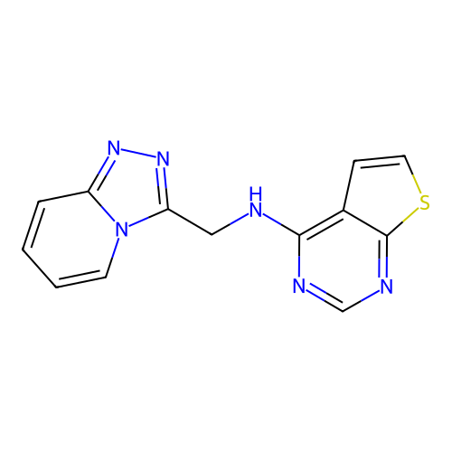 N-({[1,2,4]triazolo[4,3-a]pyridin-3-yl}methyl)thieno[2,3-d]pyrimidin-4-amine structure