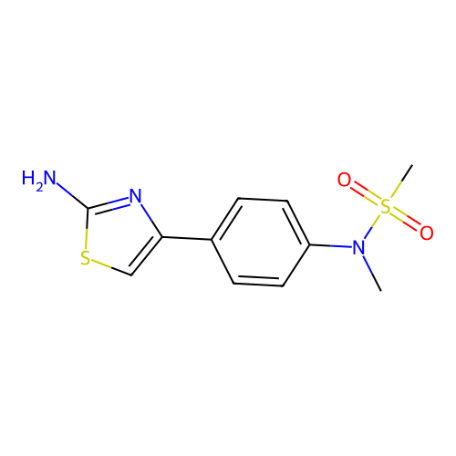 N-(4-(2-amino-1,3-thiazol-4-yl)phenyl)-N-methylmethanesulfonamide structure
