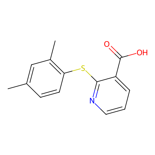 2-((2,4-Dimethylphenyl)sulfanyl)pyridine-3-carboxylic acid structure
