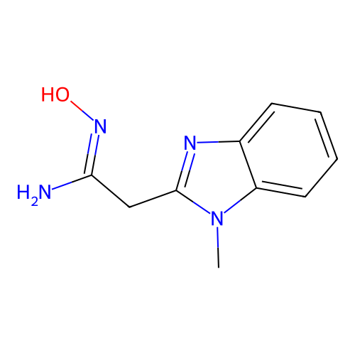 N'-hydroxy-2-(1-methylbenzimidazol-2-yl)acetamidine structure