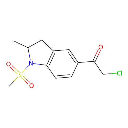2-chloro-1-(1-methanesulfonyl-2-methyl-2,3-dihydro-1H-indol-5-yl)ethan-1-one structure