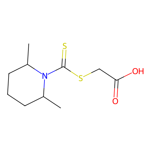 2-(2,6-Dimethylpiperidine-1-carbothioylsulfanyl)acetic acid structure