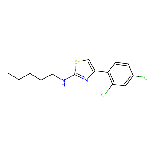 4-(2,4-dichlorophenyl)-N-pentyl-1,3-thiazol-2-amine structure