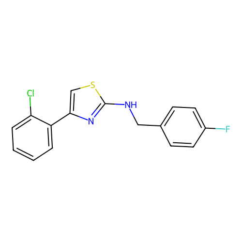 4-(2-chlorophenyl)-N-[(4-fluorophenyl)methyl]-1,3-thiazol-2-amine structure