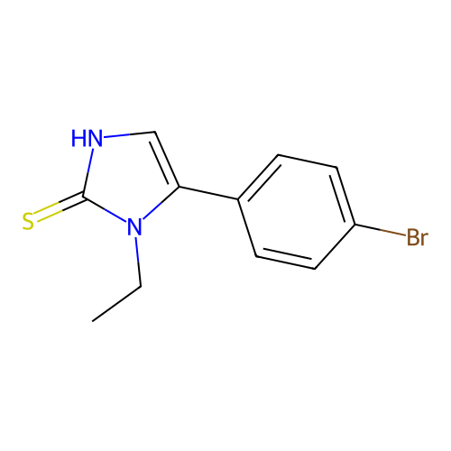 5-(4-bromophenyl)-1-ethyl-1H-imidazole-2-thiol structure