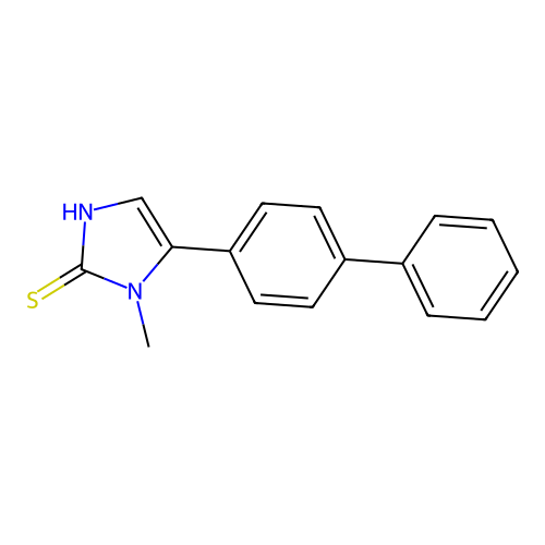 1-methyl-5-(4-phenylphenyl)-1H-imidazole-2-thiol structure