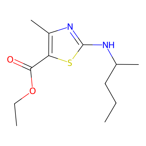 Ethyl 4-methyl-2-[(pentan-2-yl)amino]-1,3-thiazole-5-carboxylate structure