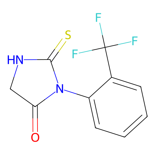 2-sulfanyl-1-[2-(trifluoromethyl)phenyl]-4,5-dihydro-1H-imidazol-5-one structure
