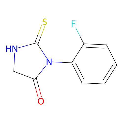 1-(2-fluorophenyl)-2-sulfanyl-4,5-dihydro-1H-imidazol-5-one structure