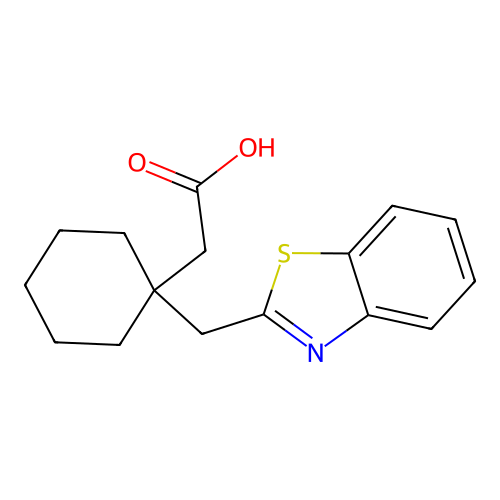 1-(2-Benzothiazolylmethyl)cyclohexaneacetic acid structure