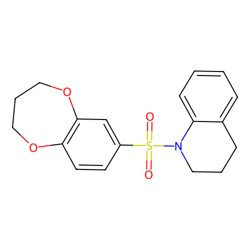 1-(3,4-dihydro-2H-1,5-benzodioxepine-7-sulfonyl)-1,2,3,4-tetrahydroquinoline structure