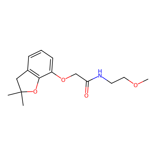 2-((2,2-dimethyl-2,3-dihydrobenzofuran-7-yl)oxy)-N-(2-methoxyethyl)acetamide structure
