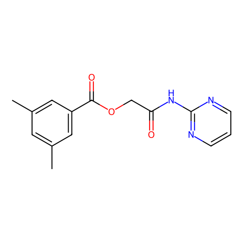 [2-Oxo-2-(pyrimidin-2-ylamino)ethyl] 3,5-dimethylbenzoate structure