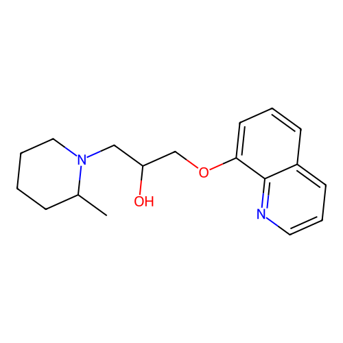 1-Piperidineethanol, 2-methyl-alpha-((8-quinolinyloxy)methyl)- structure