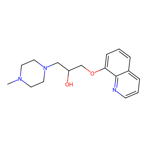1-Piperazineethanol, 4-methyl-alpha-((8-quinolinyloxy)methyl)- structure