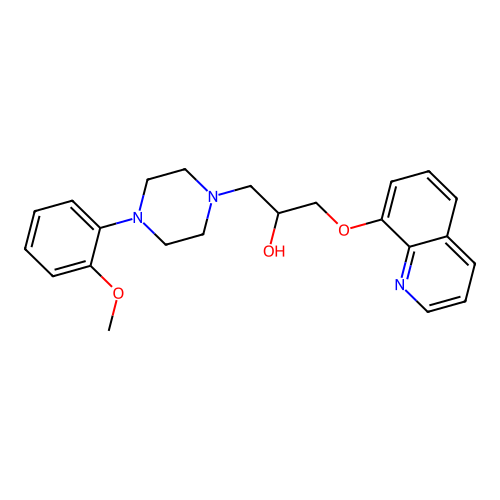 1-Piperazineethanol, 4-(2-methoxyphenyl)-alpha-((8-quinolinyloxy)methyl)- structure