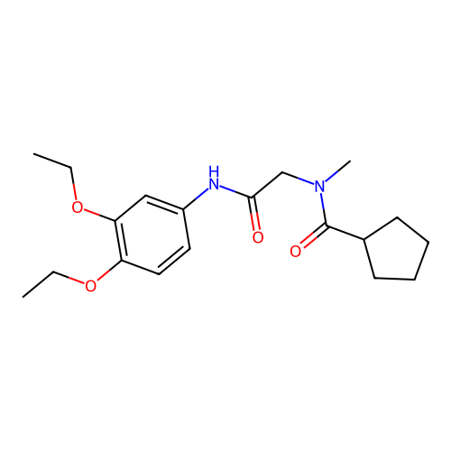 N-[2-(3,4-diethoxyanilino)-2-oxoethyl]-N-methylcyclopentanecarboxamide structure