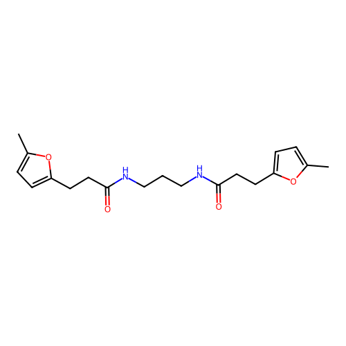 N,N'-propane-1,3-diylbis[3-(5-methylfuran-2-yl)propanamide] structure