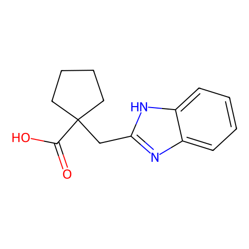 1-(1H-benzimidazol-2-ylmethyl)cyclopentanecarboxylic acid structure