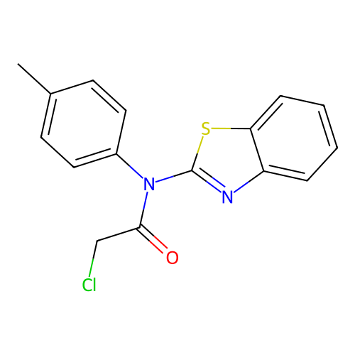 N-(1,3-benzothiazol-2-yl)-2-chloro-N-(4-methylphenyl)acetamide structure
