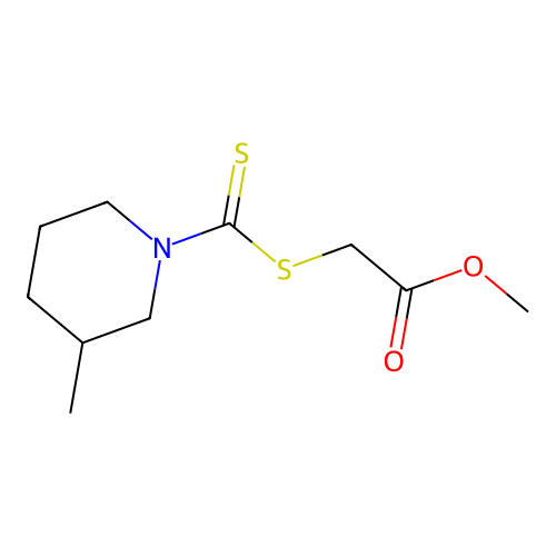 Methyl 2-(3-methylpiperidine-1-carbothioylsulfanyl)acetate structure