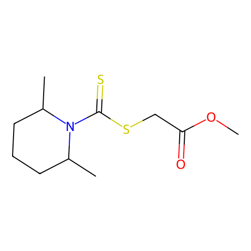 Methyl {[(2,6-dimethylpiperidin-1-yl)carbonothioyl]thio}acetate structure