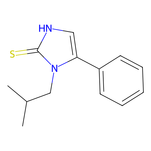 1-isobutyl-5-phenyl-1,3-dihydro-2H-imidazole-2-thione structure