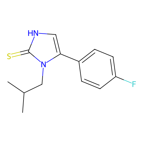 5-(4-fluorophenyl)-1-(2-methylpropyl)-1H-imidazole-2-thiol structure
